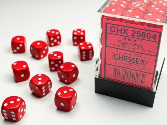 Chessex set de 36 mini dés - CHX 25804 Opaque Red/White