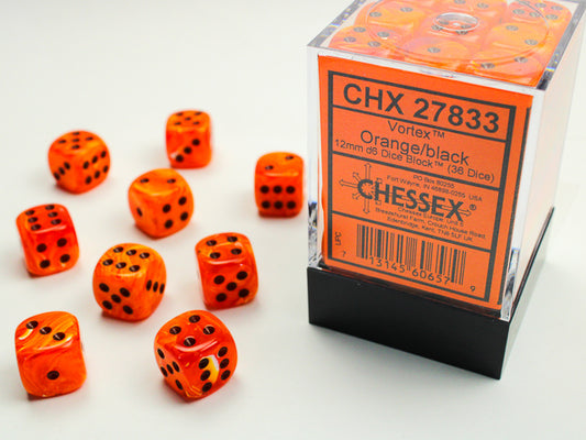 Chessex set de 36 mini dés - CHX 27833 Vortex Orange/Black