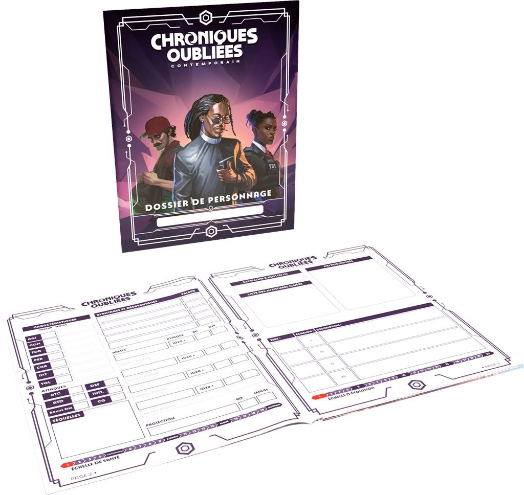 JDR Chroniques oubliées Contemporain 2 - Supplément Dossiers de personnages