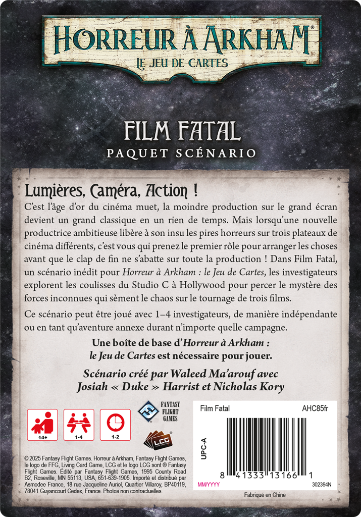 Arkham JCE : Film Fatal (scenario)
