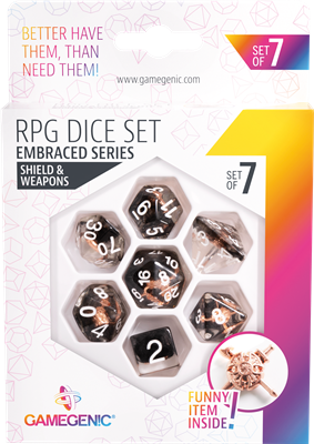 JDR Set de 7 Dés : Embraced Series -Shield & Weapons- Gamegenic