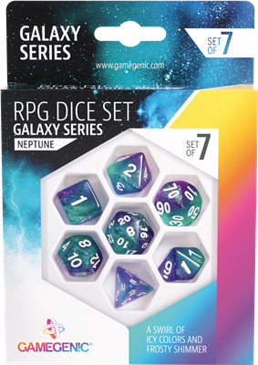 JDR Set de 7 Dés : Galaxy Series -Neptune- Gamegenic