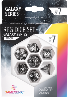 JDR Set de 7 Dés : Galaxy Series -Moon- Gamegenic