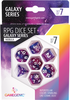 JDR Set de 7 Dés : Galaxy Series -Nebula- Gamegenic