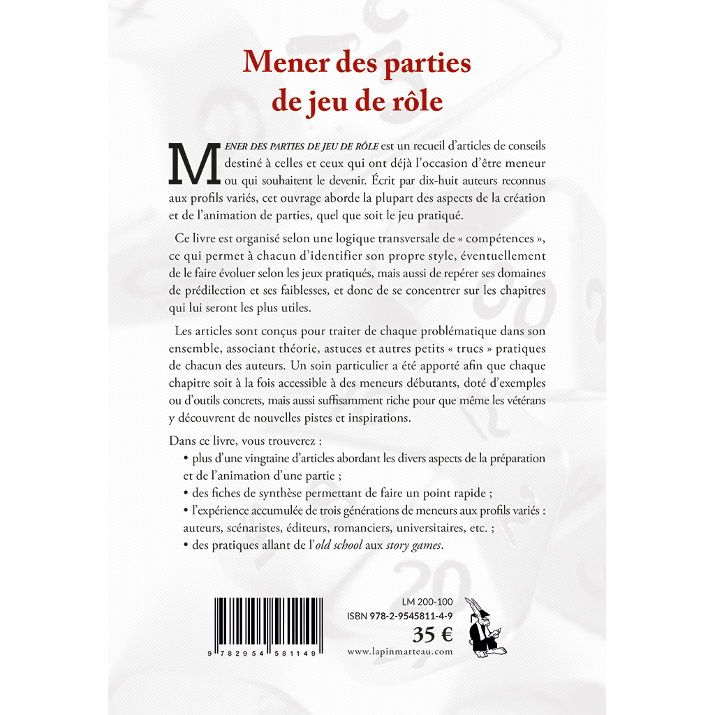 JDR Mener des parties de jeu de Rôle
