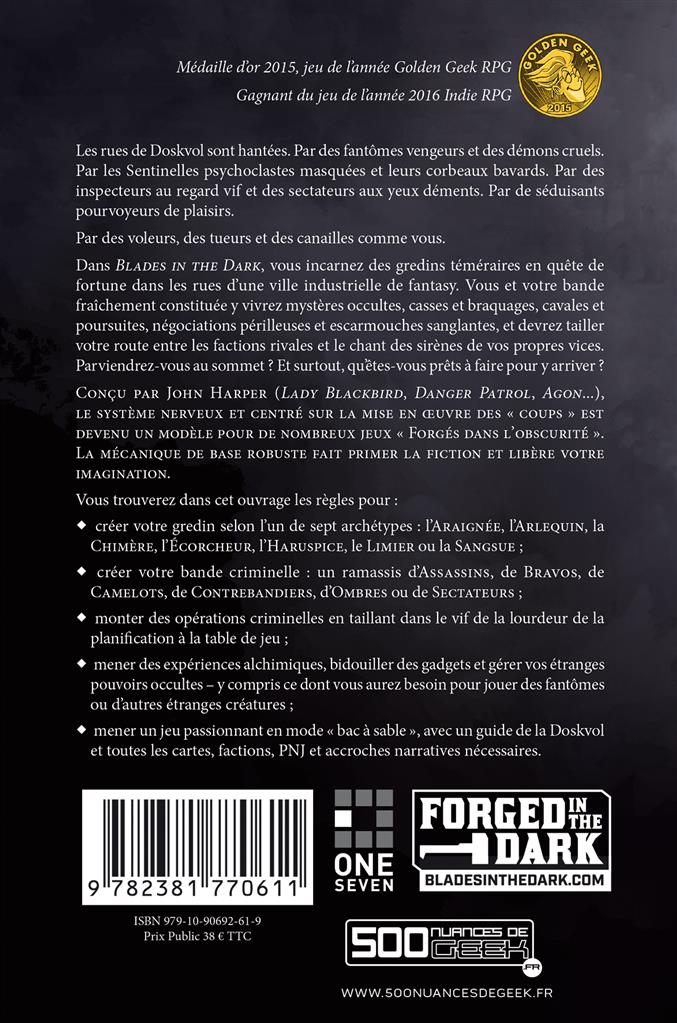 JDR Blades in the Dark : 2ème édition révisée