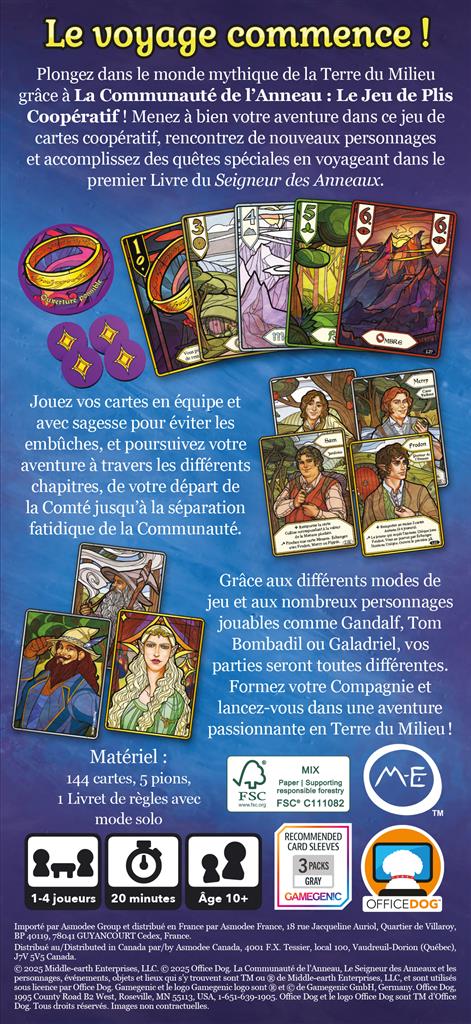 La Communauté de l'Anneau : Jeu de Plis Coopératif
