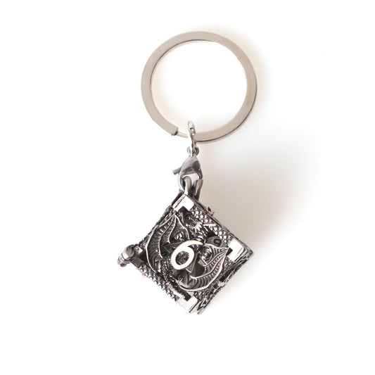 Porte clé D6 Argent - lot de 7 mini dés métal (5mm)