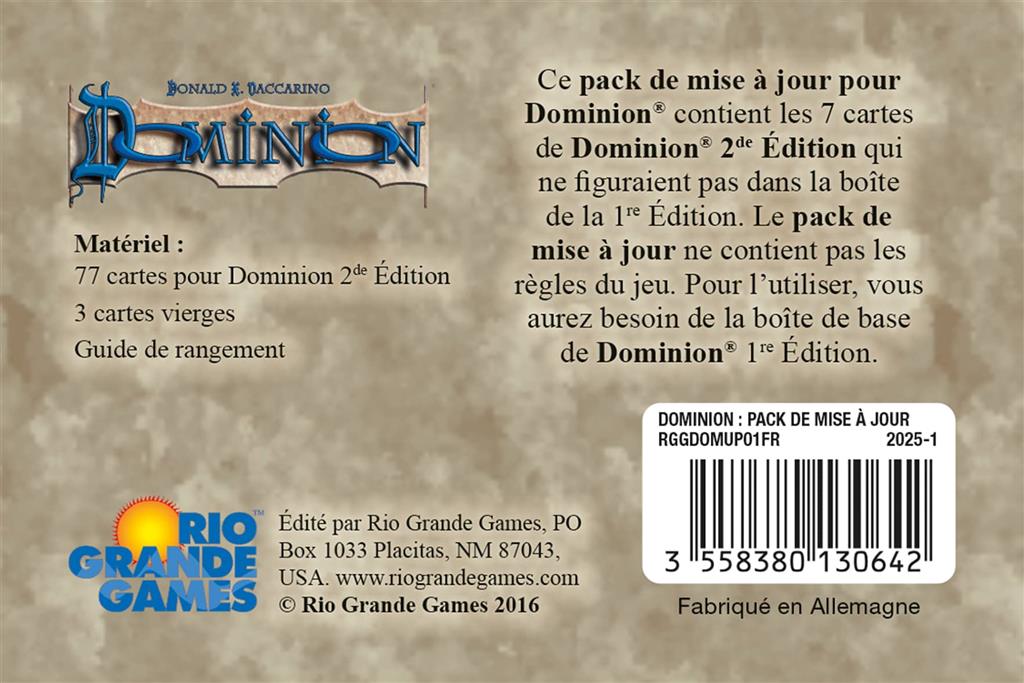 Dominion - Pack de mise à jour