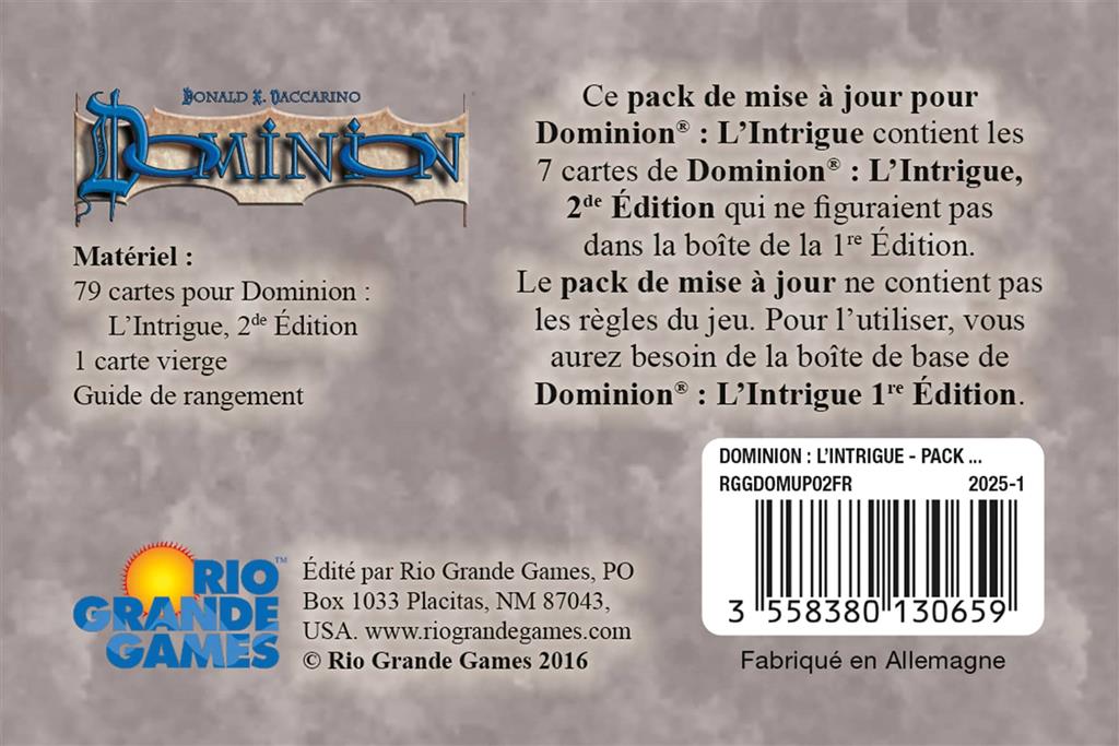 Dominion : L'Intrigue - Pack de mise à jour