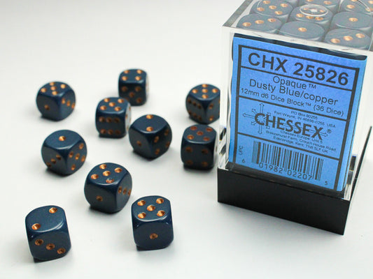 Chessex set de 36 mini dés - CHX 25826 Opaque Dusty Blue/Copper