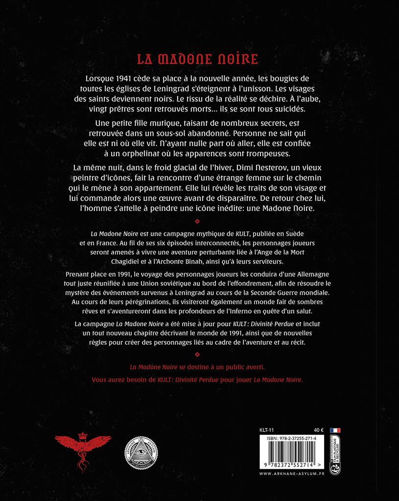JDR Kult : La Madone Noire