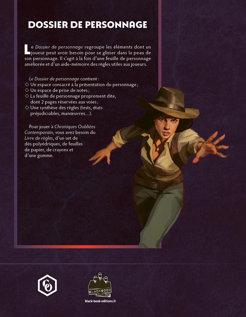JDR Chroniques oubliées Contemporain 2 - Supplément Dossiers de personnages