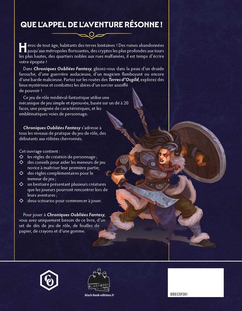 JDR COF2 - Livre des règles Deluxe - Chroniques oubliées fantasy