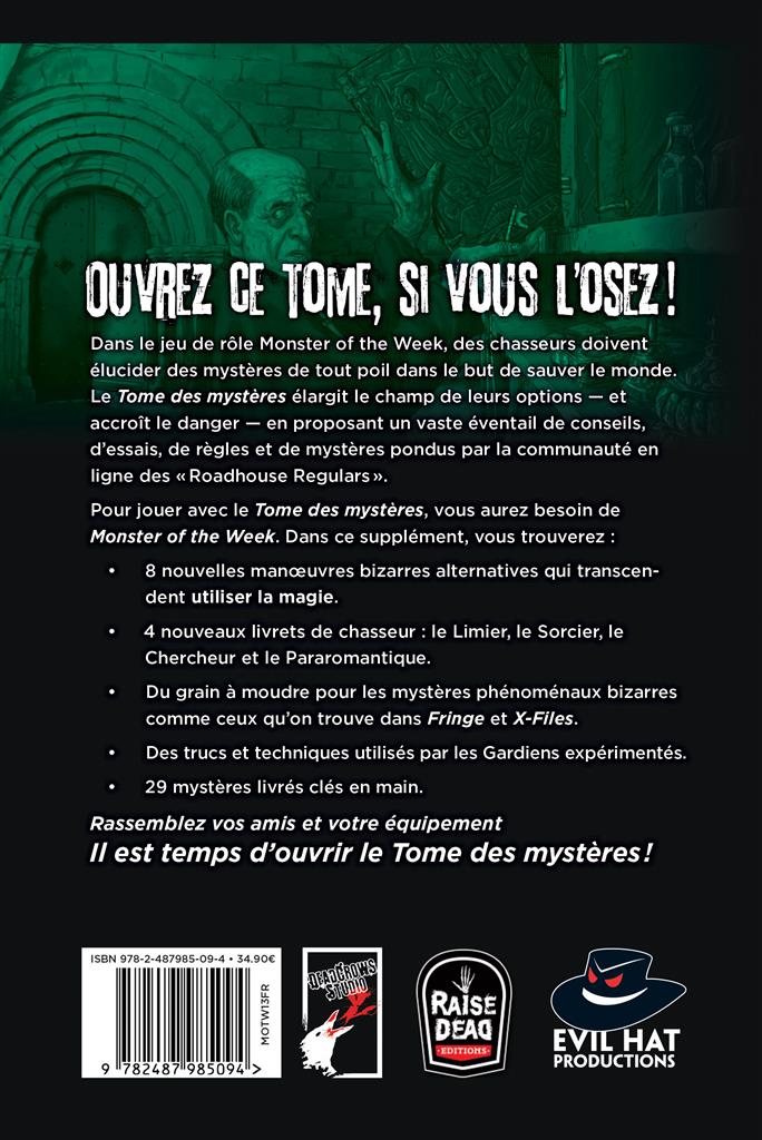 JDR Monster of the week - Tome des Mystères