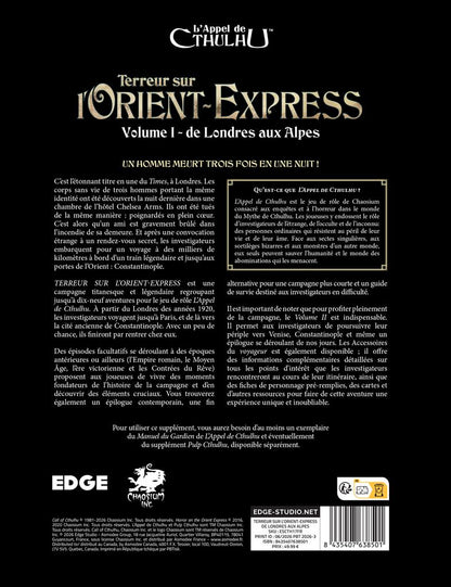 JDR L'Appel de Cthulhu - Terreur sur l'Orient Exp Volume 1
