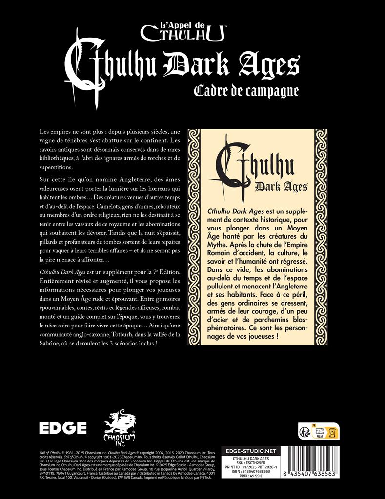 JDR L'Appel de Cthulhu - Cthulhu Dark Ages