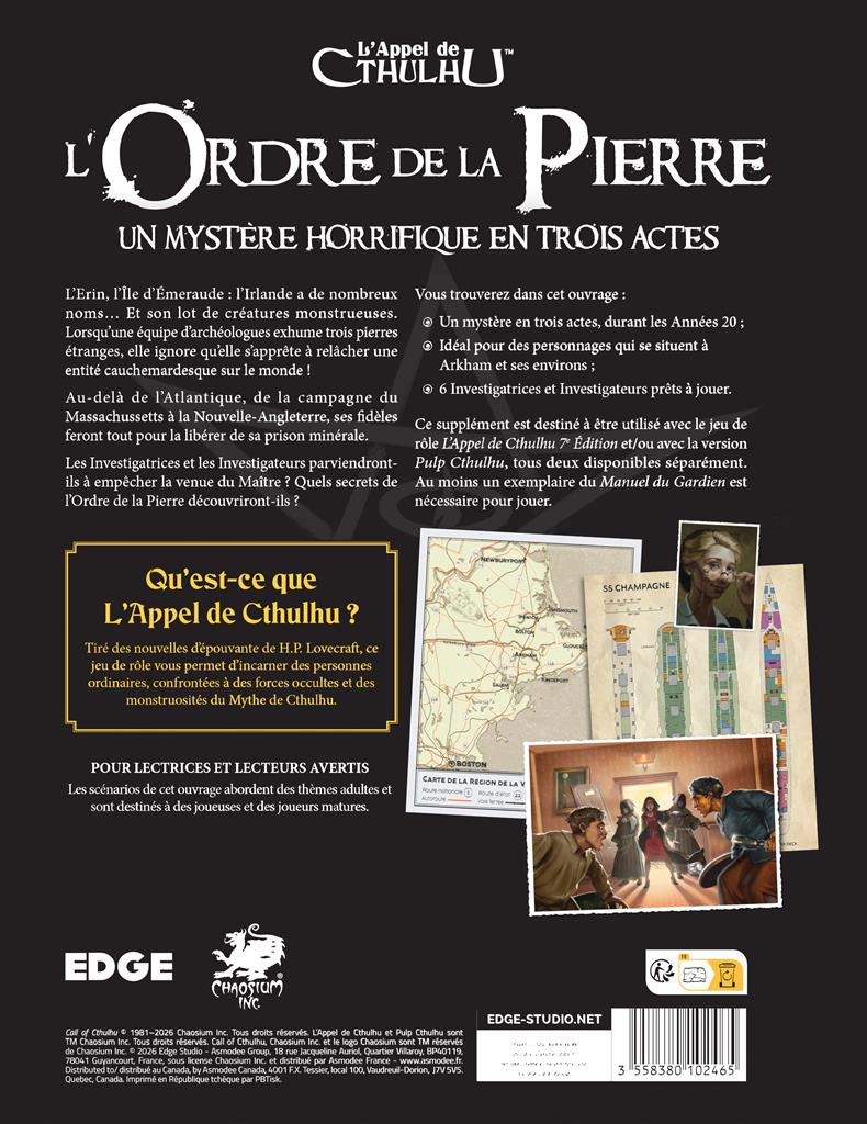 JDR L'Appel de Cthulhu - L'Ordre de la Pierre