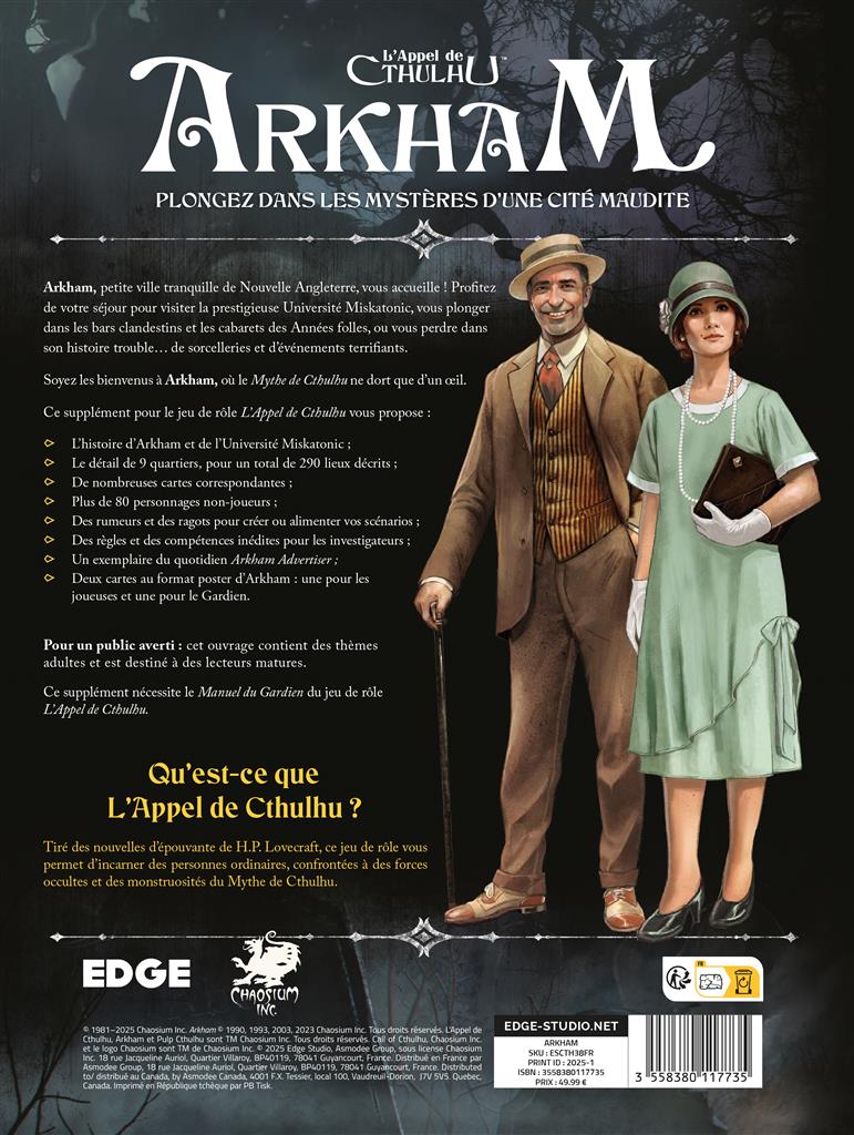JDR L'Appel de Cthulhu : Arkham