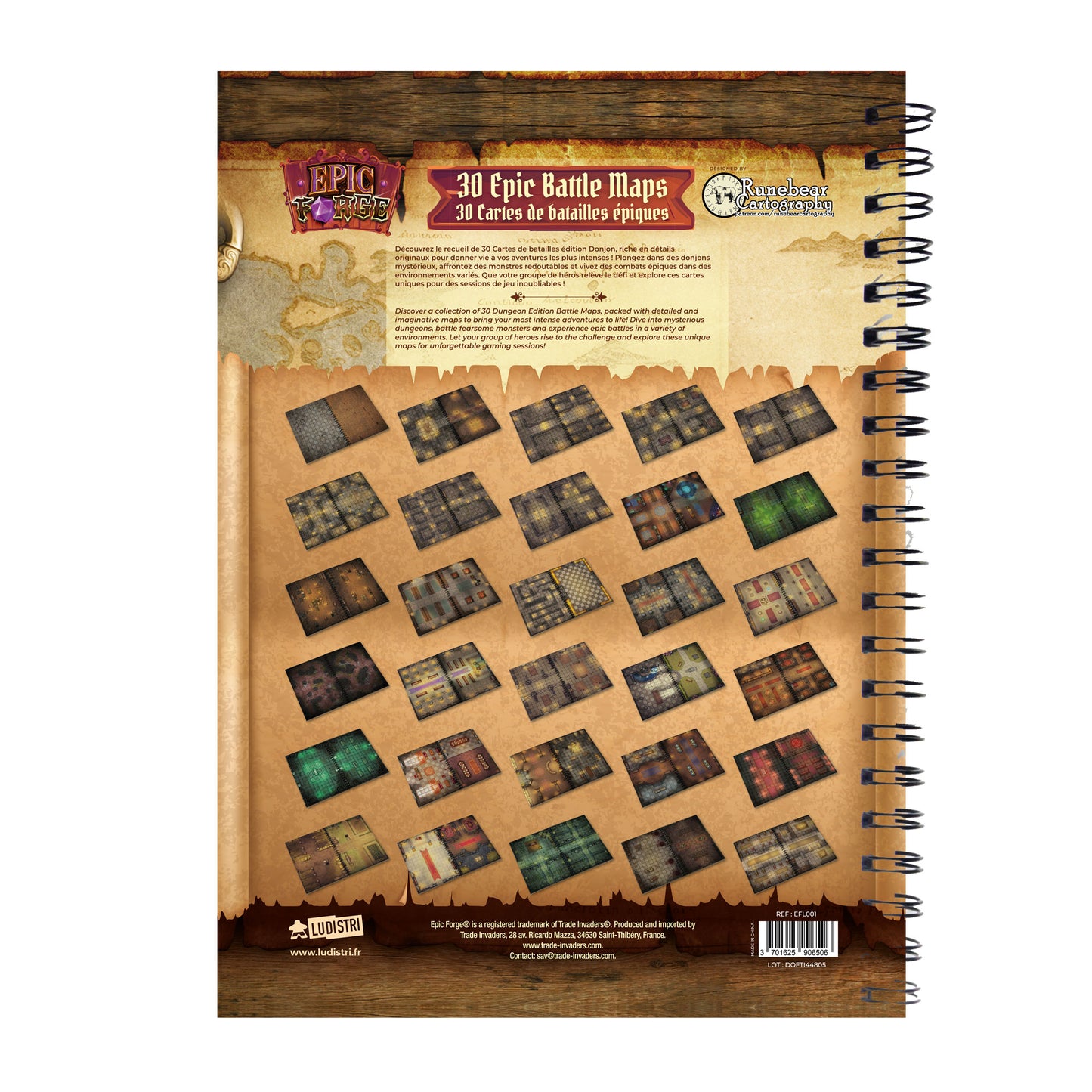 Livre Plateau de Jeu : Donjons (305x420 mm) Taille XL - Couverture rigide