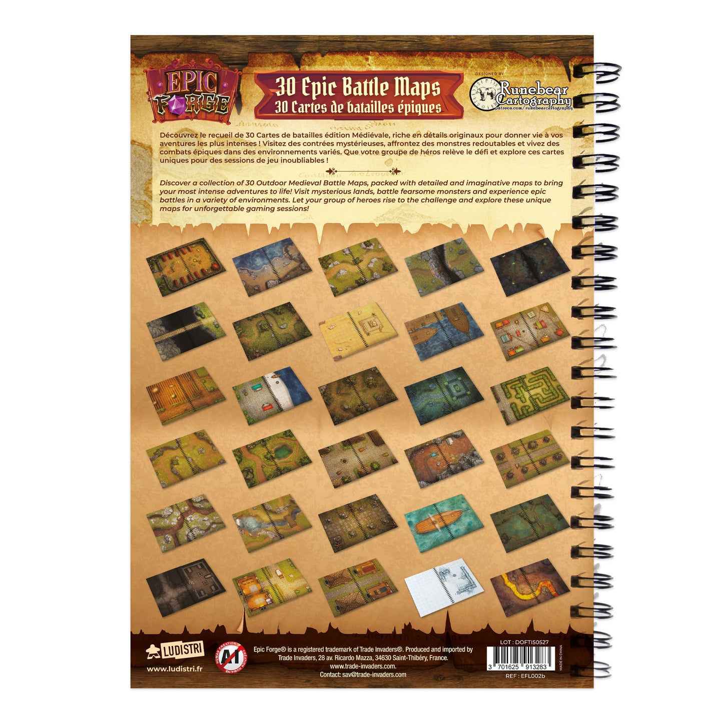 Livre Plateau de Jeu : Heroic Fantasy Edition (297x218 mm) Taille L - A4- Couverture Rigide