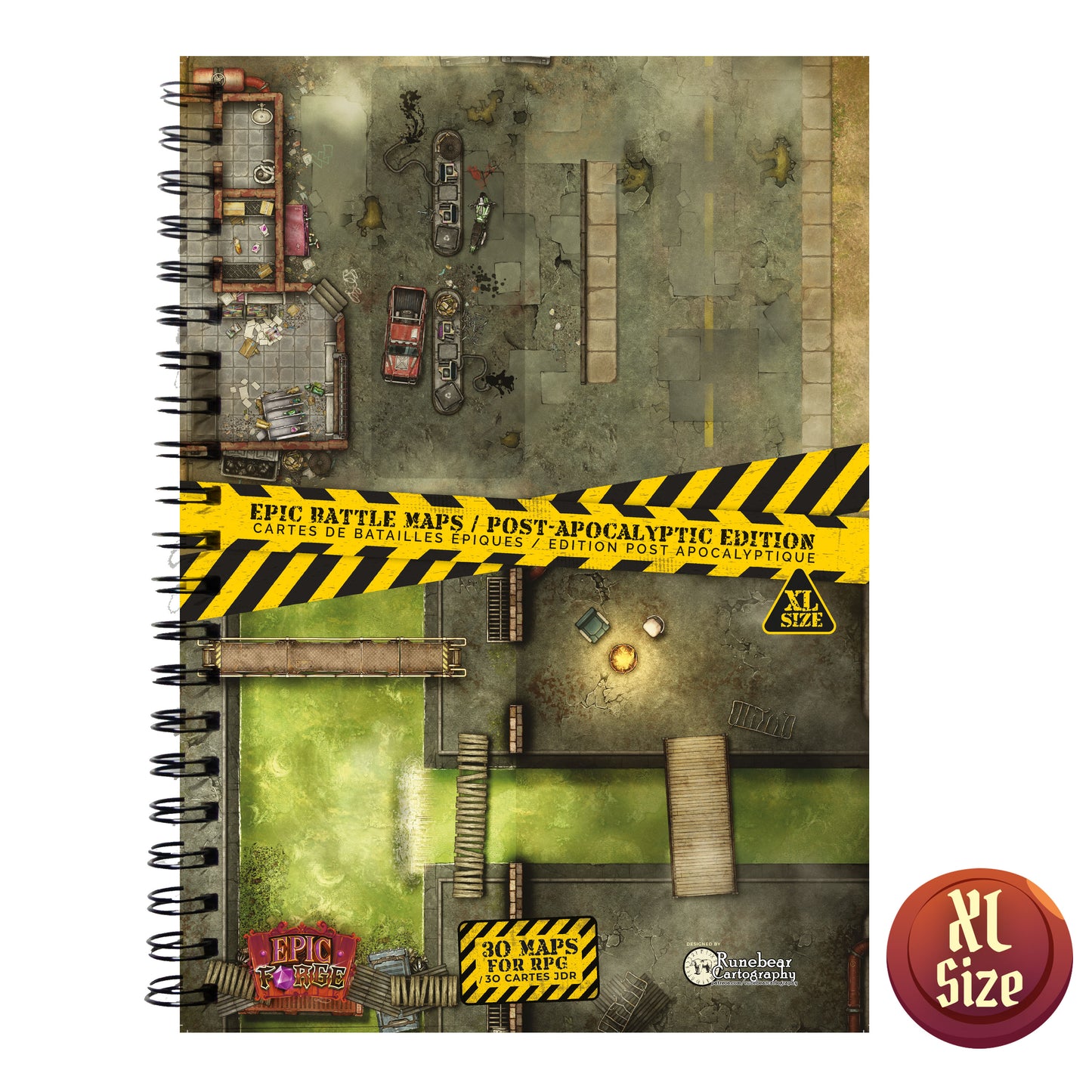 Livre Plateau de Jeu : Livre Plateau de Jeu : Post Apocalyptique - (305x420 mm) Taille XL - A3 - Couverture Rigide