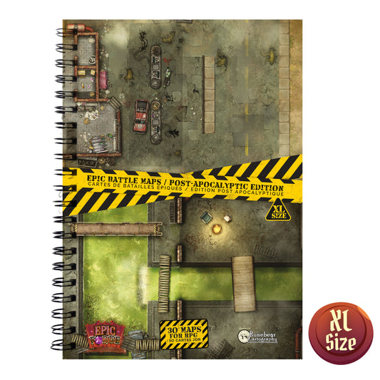Livre Plateau de Jeu : Livre Plateau de Jeu : Post Apocalyptique - (305x420 mm) Taille XL - A3 - Couverture Rigide