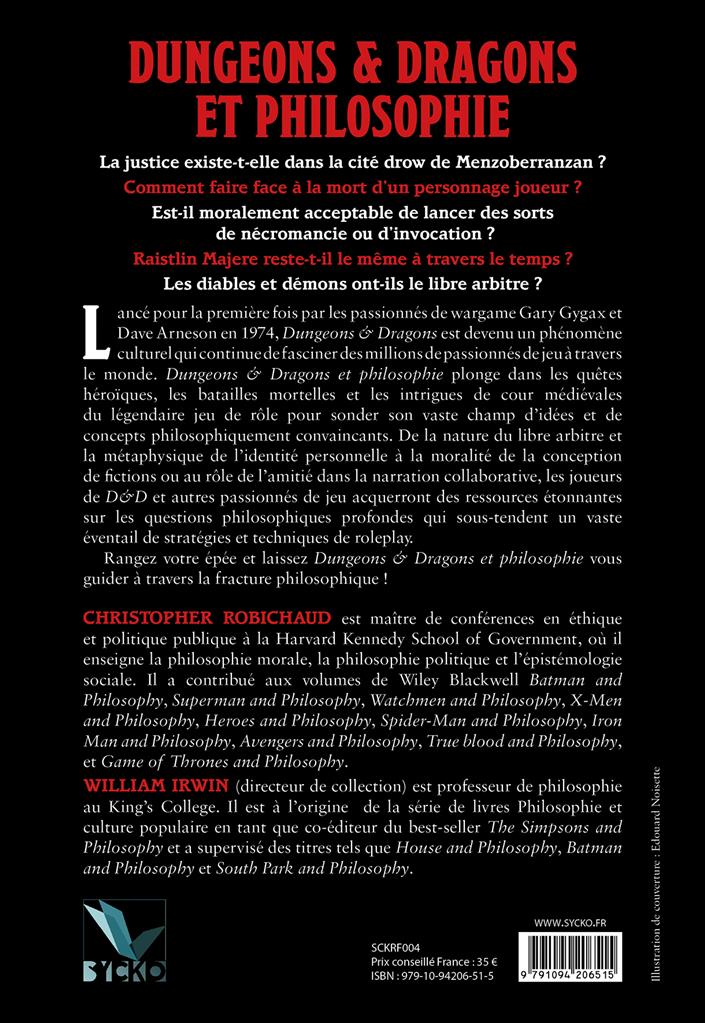 Livre Dungeons & Dragons et Philosophie (souple)