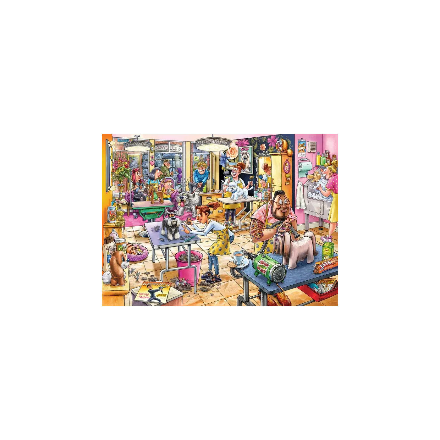 Puzzle Wasgij Retro Mystery 23  - 1000 pcs - Salon de toilettage !