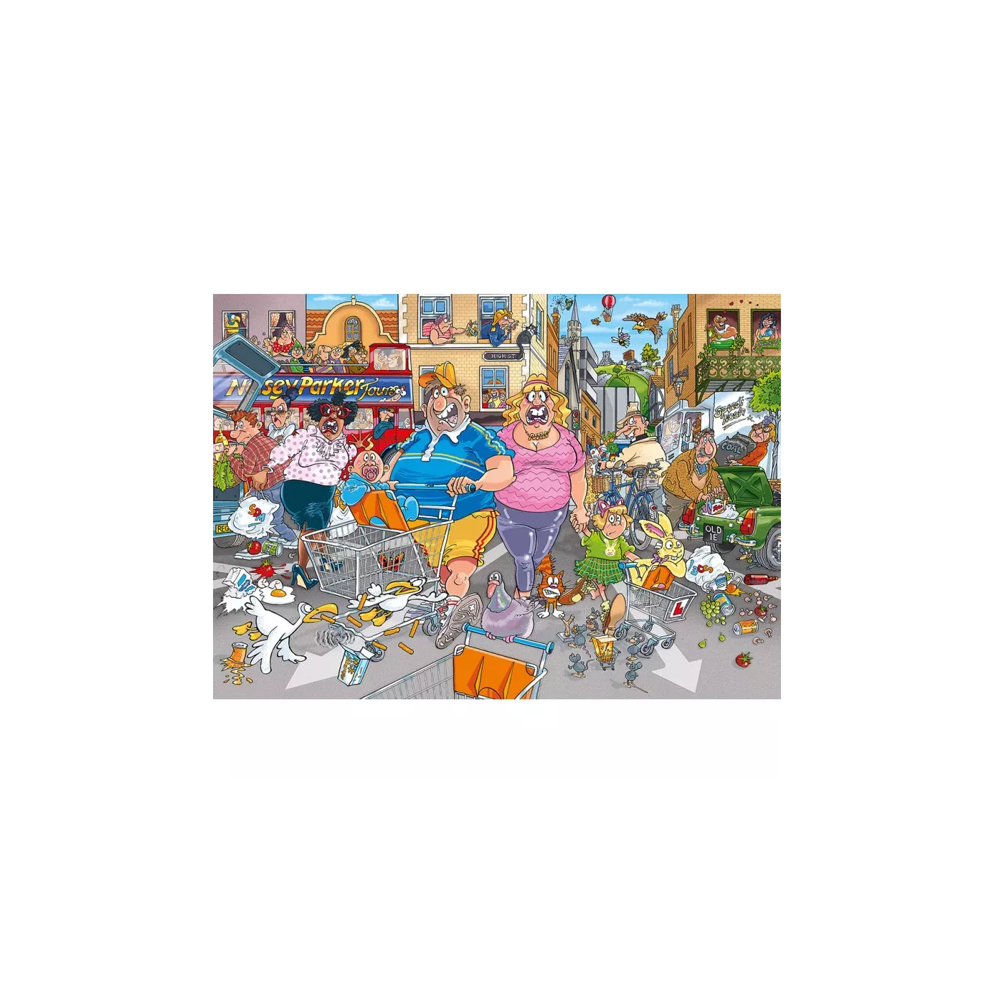 Puzzle Wasgij Original 46 - 1000 Pcs - Frénésie D’achat Dans L’allée Centrale !